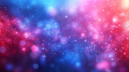 Luminous Galaxy Nebula with Pink, Blue, and Violet Glowing Dust and Glittering Stars