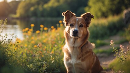 Stunning dog in the wilderness