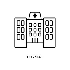 Icon a hospital, isolated against a clean background.