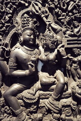 Shiva and Parvati, Hindu religious carving, centuries of worship and belief