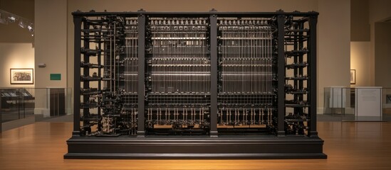 Charles Babbage's Difference Engine No. 2 replica in a museum exhibition space