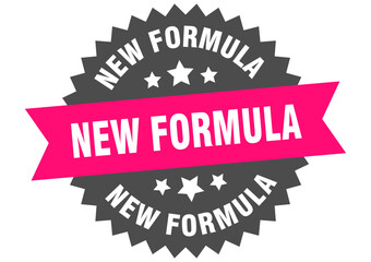 new formula. new formula round pink label isolated on transparent background