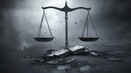Broken Scales of Justice: A Symbol of Crumbling Legal System