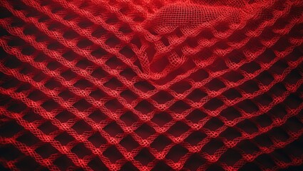 Red nylon mesh texture with holes