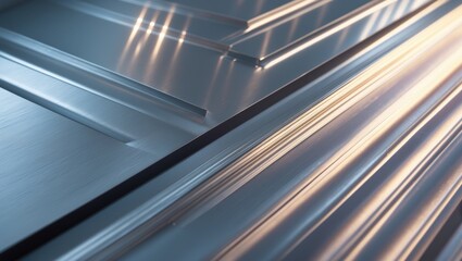 Obraz premium Close-up view of a gray matte metal surface with lines