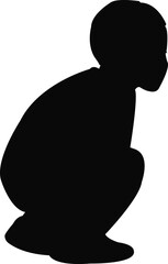 a boy body silhouette vector