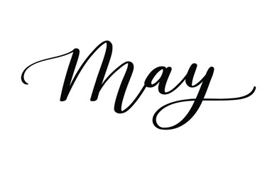 Hand drawn calligraphy of the word May