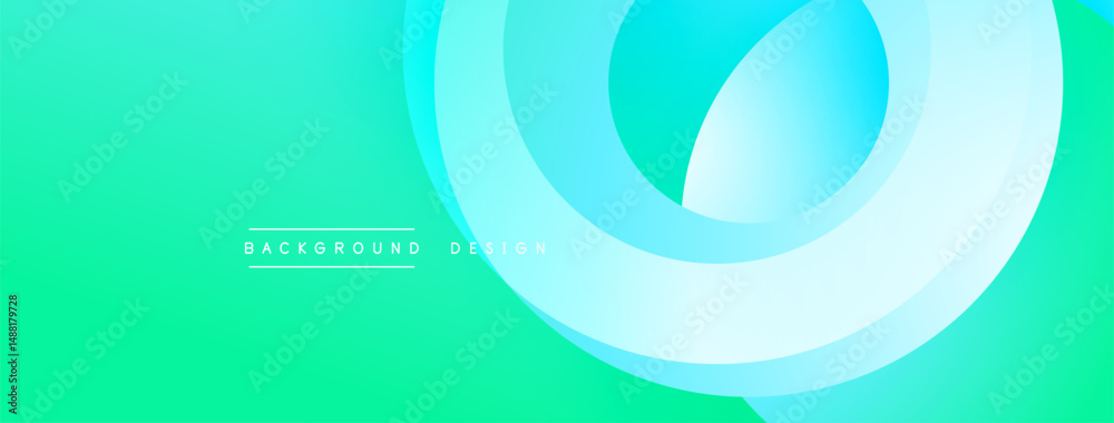 Poster abstract turquoise gradients form flowing shapes. modern design suggests movement, energy, clean aes