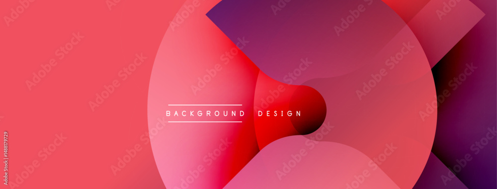 Poster Abstract pink purple gradient circles overlap. Modern design features text background design. Smooth transitions create visual depth.