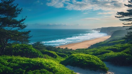 Magnificent seaside haven recognized for giant waves, impressive cliffs, and vibrant coastal lifestyle