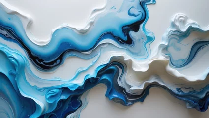Crédence de cuisine Cristaux Background of fluid art featuring light blue shades on a white backdrop.  © NFTNexus