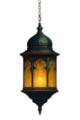 Obraz premium Traditional Moroccan Hanging Lantern with Ornate Arabesque Design