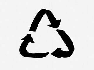recycle symbol on white background