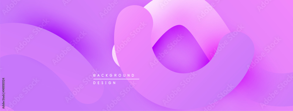 Aufkleber Abstract purple background. Smooth shapes overlap creating soft gradients, modern design element. Minimalist aesthetic, vibrant colors.
