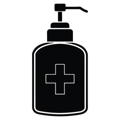 Fototapeta premium cleaner element isolated hand sanitizer bottle on white background 