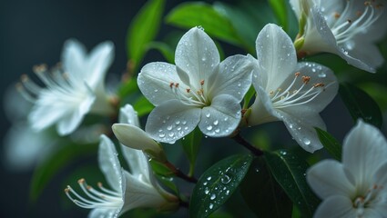 Fototapeta premium Close-up view of azalea blossoms