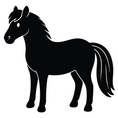 Cute Pony Vector on White Background