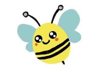 Hand drawn cute bumblebee