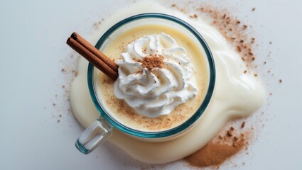 eggnog set against a backdrop