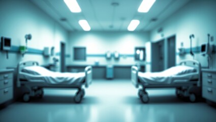 Fototapeta premium Obscured healthcare center or hospital, blank hallway background for purposes.