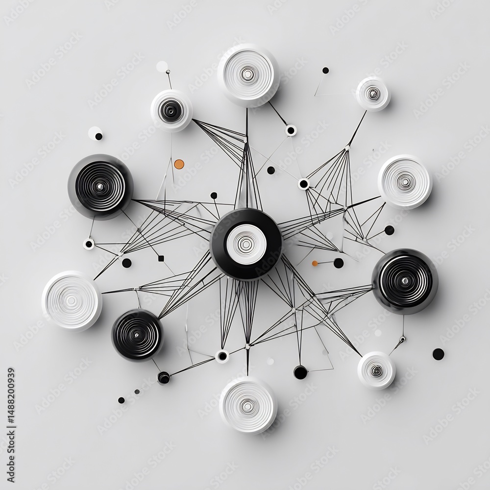 Poster interconnected nodes: an abstract representation of neural networks and linkages