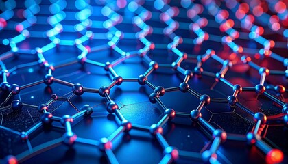 Fototapeta premium Atomic Structure Illuminated Network
