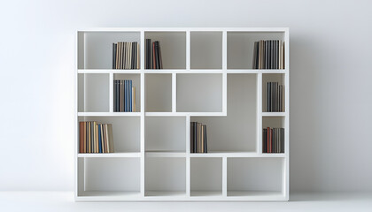 Compact modular IKEA bookshelf in sleek white finish, isolated on white background
