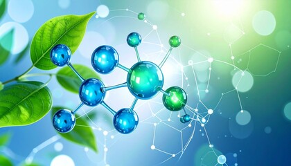 Green Leaf & Molecular Structure Network