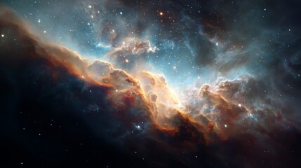 Fototapeta premium Colorful space galaxy cloud nebula. Stary night cosmos. Universe science astronomy. Supernova background