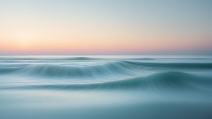 Obraz premium Calm waves gently blend into the serene pastel tones of the water's edge.