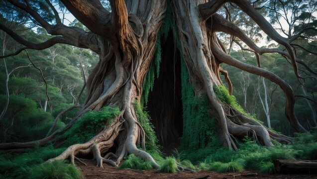 Macrocarpa trees shaped by wind at the southernmost land point