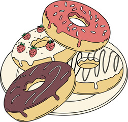 Donuts Silhouette Design for Printing. Simple Donuts Silhouette for Art and Craft. Fun Donuts Silhouette Design for Projects. Printable Donuts Silhouette for DIY Crafts