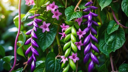 Obraz premium Vine with Purple Hyacinth Bean