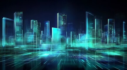 Digital Representation of a Futuristic Cityscape