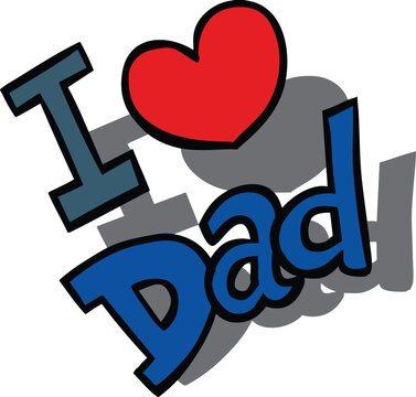 i love dad clipart vector illustration