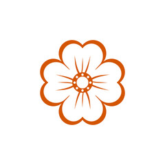 Flower simple icon isolated on white background