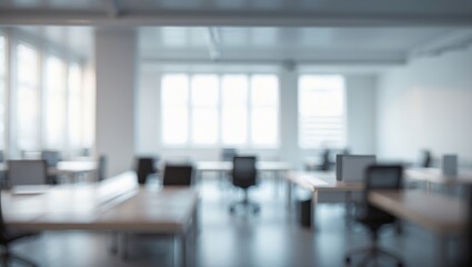Modern Office Interior with Blurred Effect for Utilization