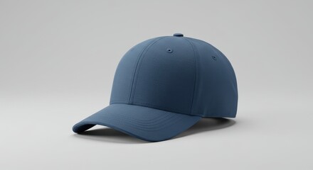 Fototapeta premium Minimalist Blue Baseball Cap Isolated on White