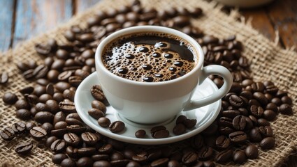 Close-up of freshly brewed black Turkish coffee