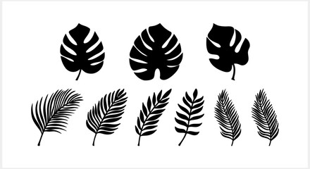 Doodle leaf icon isolated. Stencil clipart. Vector stock illustration