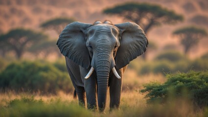 Obraz premium Huge elephant in the underbrush.