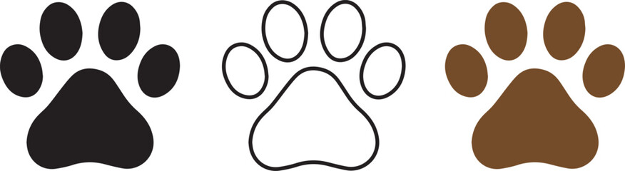 Cute cat paw print silhouette icon vector illustration design.
