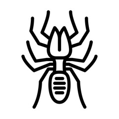 camel spider outline icon.  black line illustration.