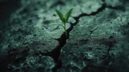Resilience: A Tiny Sprout Emerging from Crackled Earth