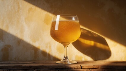 Cool honey mead presented in a wine glass with soothing vibes