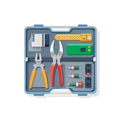 Professional toolkit illustration isolated on white background