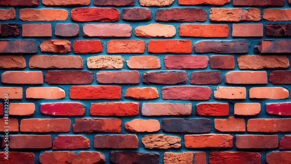 Poster smooth brick wall texture featuring a lively color scheme.