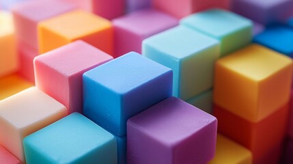 Obraz premium Colorful stacked cubes