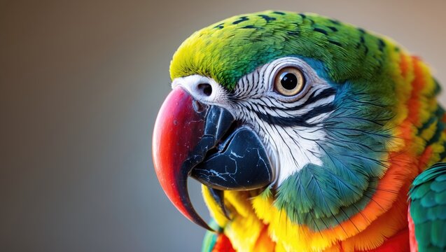 Detailed view of a parrot
