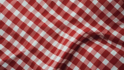 Vintage red checkered tablecloth pattern, room for copy